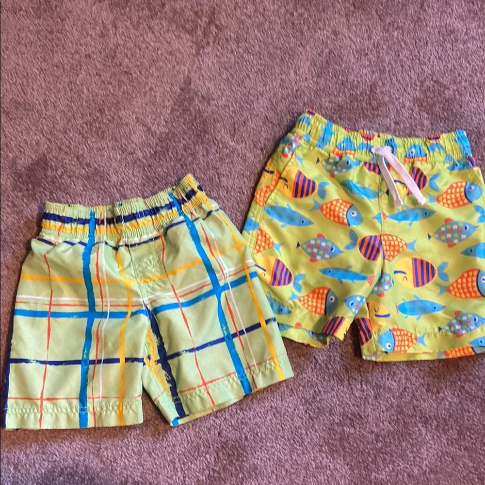 2 Pairs of Little Boys Size 4 Swim Trunks